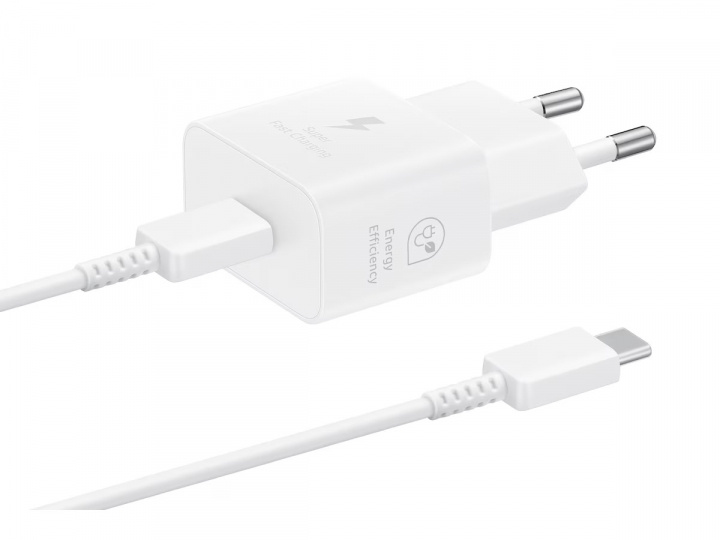Samsung EP-T2510N GaN Wall Charger USB-C 25W + Cable, White in the group SMARTPHONE & TABLETS / Chargers & Cables / Wall charger / Wall charger USB-C at TP E-commerce Nordic AB (A22078)