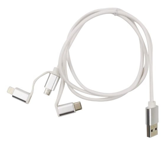 Cable USB-A - 3in1, MicroUSB, Lightning, USB-C, 1m in the group SMARTPHONE & TABLETS / Chargers & Cables / Cables / Cables Lightning at TP E-commerce Nordic AB (A22391)