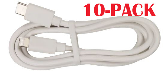 10-PACK Cable USB-C - Lightning, 2.4A, 1m, White in the group SMARTPHONE & TABLETS / Chargers & Cables / Cables / Cables Lightning at TP E-commerce Nordic AB (A22392PKT10)