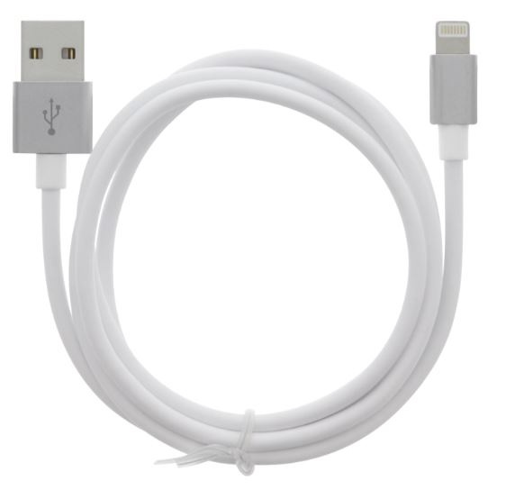 Cable USB-A - Lightning 2.4A, 1m, White in the group SMARTPHONE & TABLETS / Chargers & Cables / Cables / Cables Lightning at TP E-commerce Nordic AB (A22404)