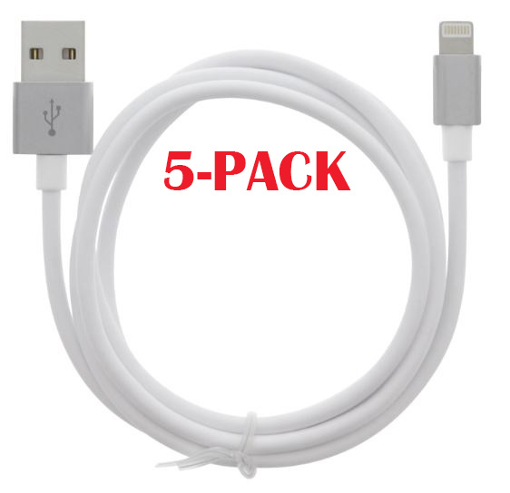 5-PACK Cable USB-A - Lightning 2.4A, 1m, White in the group SMARTPHONE & TABLETS / Chargers & Cables / Cables / Cables Lightning at TP E-commerce Nordic AB (A22404PKT5)
