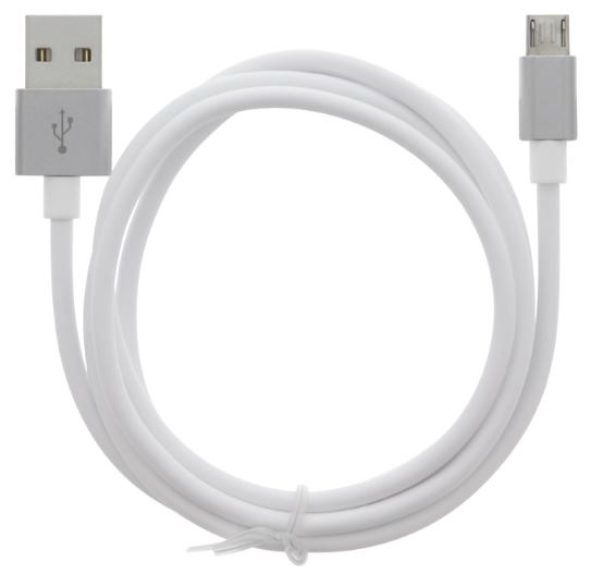 Cable USB-A - MicroUSB 2.4A, 1m, White in the group SMARTPHONE & TABLETS / Chargers & Cables / Cables / Cables microUSB at TP E-commerce Nordic AB (A22406)