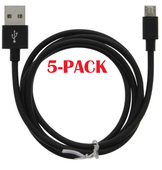 5-PACK Cable USB-A - MicroUSB 2.4A, 1m, Black in the group SMARTPHONE & TABLETS / Chargers & Cables / Cables / Cables microUSB at TP E-commerce Nordic AB (A22409PKT5)