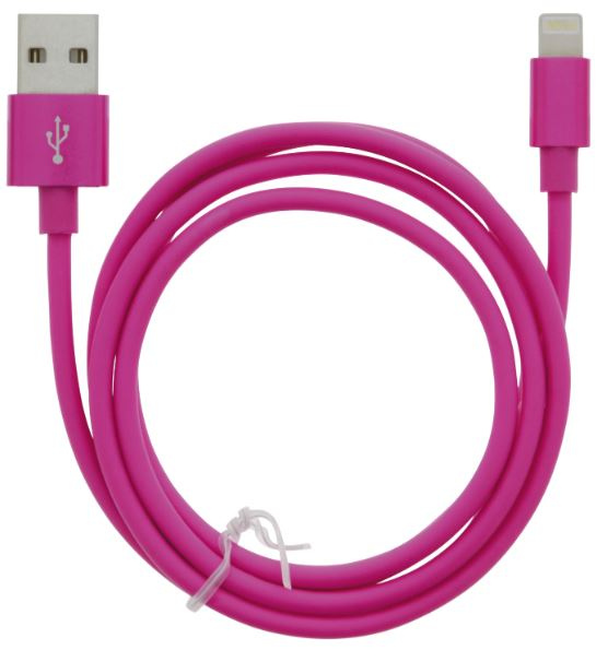 Cable USB-A - Lightning 2.4A, 1m, Pink in the group SMARTPHONE & TABLETS / Chargers & Cables / Cables / Cables Lightning at TP E-commerce Nordic AB (A22410)