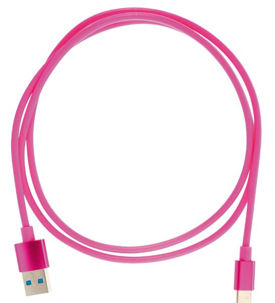 Cable USB-A - USB-C 2.4A, 1m, Pink in the group SMARTPHONE & TABLETS / Chargers & Cables / Cables / Cables Type C at TP E-commerce Nordic AB (A22411)