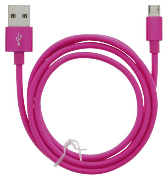 Cable USB-A - MicroUSB 2.4A, 1m, Pink in the group SMARTPHONE & TABLETS / Chargers & Cables / Cables / Cables microUSB at TP E-commerce Nordic AB (A22412)