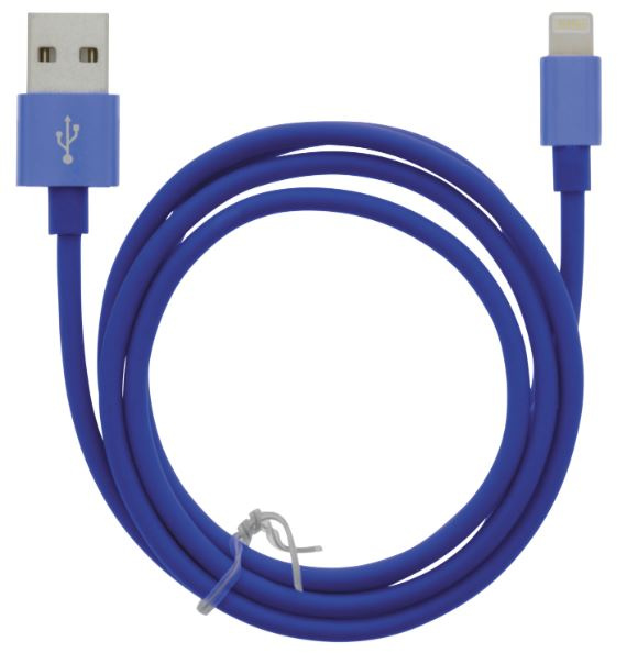 Cable USB-A - Lightning 2.4A, 1m, Blue in the group SMARTPHONE & TABLETS / Chargers & Cables / Cables / Cables Lightning at TP E-commerce Nordic AB (A22413)