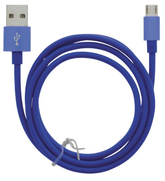 Cable USB-A - MicroUSB 2.4A, 1m, Blue in the group SMARTPHONE & TABLETS / Chargers & Cables / Cables / Cables microUSB at TP E-commerce Nordic AB (A22415)