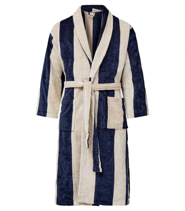 Kosta Linnewäfveri Baddrock Velour, Marin/Sand, S/M in the group HOME, HOUSEHOLD & GARDEN / Bathroom / Bath robes at TP E-commerce Nordic AB (A22578)