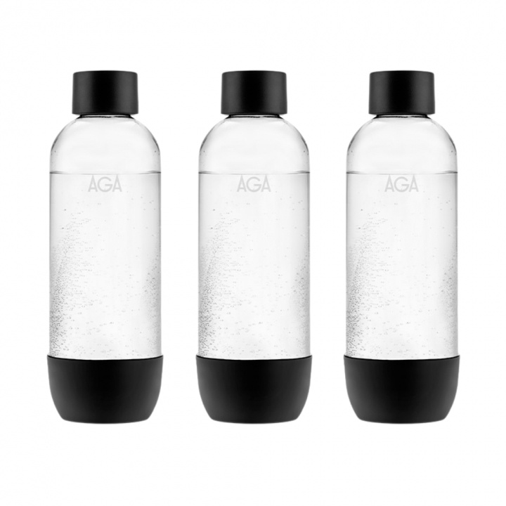 3-pack AGA AQVIA PET-flaska, 1L, Svart in the group HOME, HOUSEHOLD & GARDEN / Household appliances / Water & Juice / Carbonation machines / Accessories at TP E-commerce Nordic AB (A22959PKT)