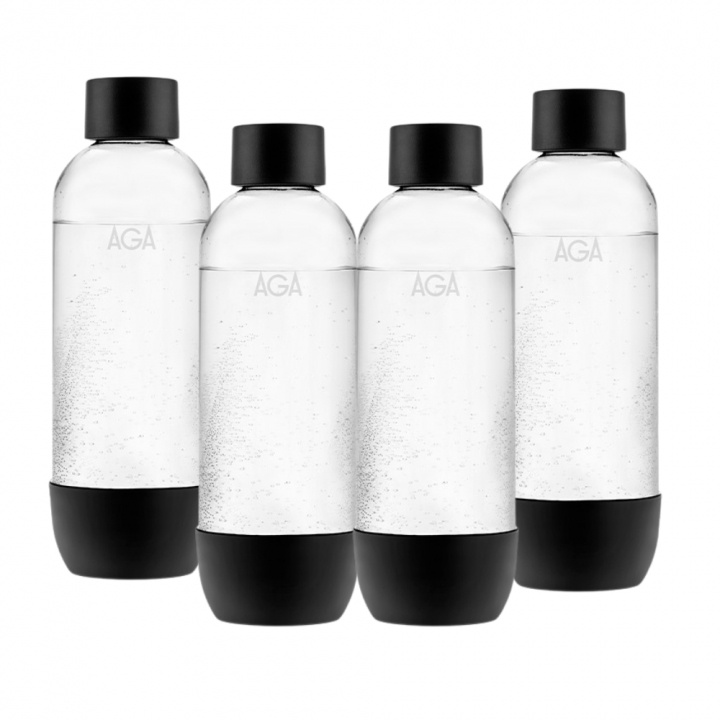 4-pack AGA AQVIA PET-flaska, 1L, Svart in the group HOME, HOUSEHOLD & GARDEN / Household appliances / Water & Juice / Carbonation machines / Accessories at TP E-commerce Nordic AB (A22959PKT2)