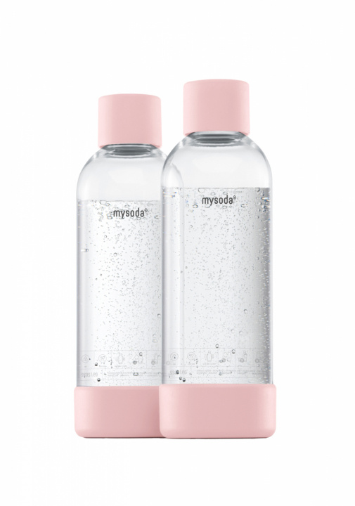 Mysoda PET-flaska 1L 2-pack, Pink in the group HOME, HOUSEHOLD & GARDEN / Household appliances / Water & Juice / Carbonation machines / Accessories at TP E-commerce Nordic AB (A22979)
