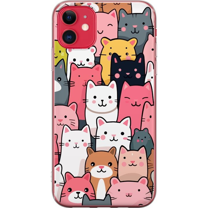 Mobile case for Apple iPhone 11 with Cat pattern design in the group SMARTPHONE & TABLETS / Phone cases / Apple / iPhone 11 / Cases at TP E-commerce Nordic AB (A50035)