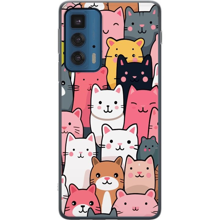Mobile case for Motorola Edge 20 Pro with Cat pattern design in the group SMARTPHONE & TABLETS / Phone cases / Motorola at TP E-commerce Nordic AB (A54079)