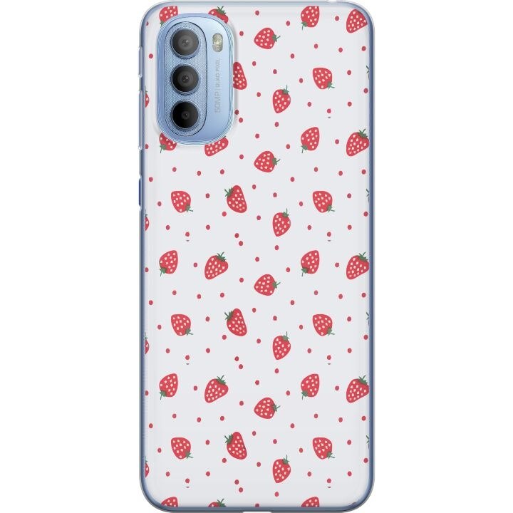 Mobile case for Motorola Moto G31 with Strawberries design in the group SMARTPHONE & TABLETS / Phone cases / Motorola at TP E-commerce Nordic AB (A54925)