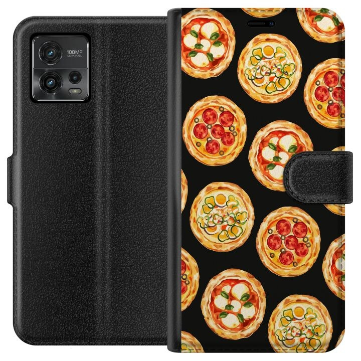 Wallet case for Motorola Moto G72 with Pizza design in the group SMARTPHONE & TABLETS / Phone cases / Motorola at TP E-commerce Nordic AB (A55326)