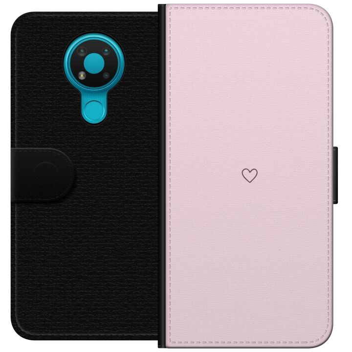 Wallet case for Nokia 3.4 with Heart design in the group SMARTPHONE & TABLETS / Phone cases / Nokia/Microsoft at TP E-commerce Nordic AB (A55710)