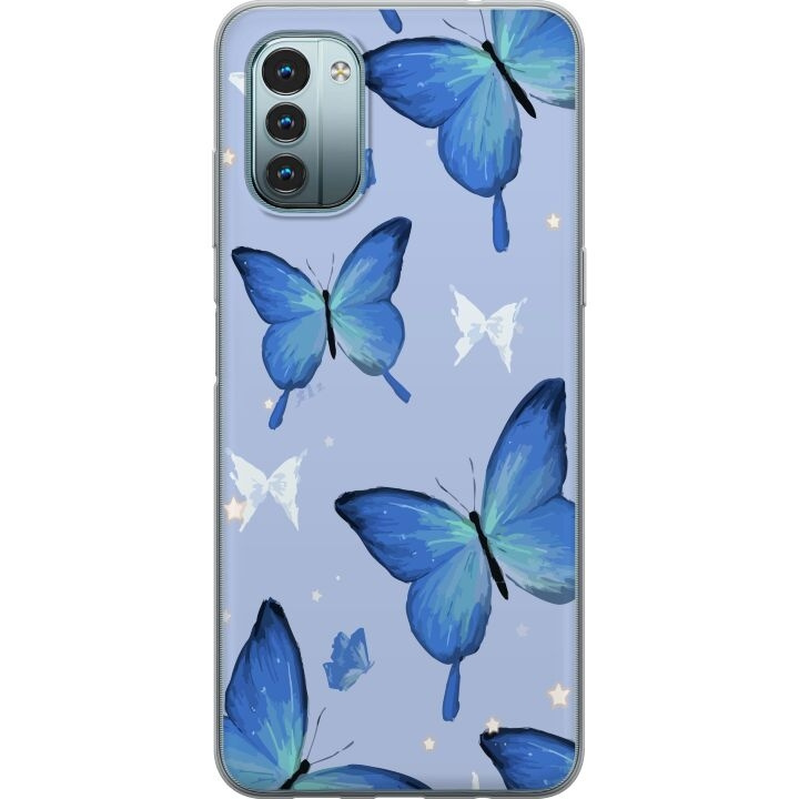 Mobile case for Nokia G11 with Blue butterflies design in the group SMARTPHONE & TABLETS / Phone cases / Nokia/Microsoft at TP E-commerce Nordic AB (A55923)