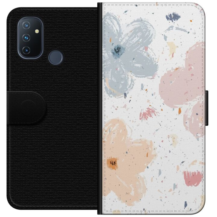 Wallet case for OnePlus Nord N100 with Flowers design in the group SMARTPHONE & TABLETS / Phone cases / OnePlus at TP E-commerce Nordic AB (A57269)