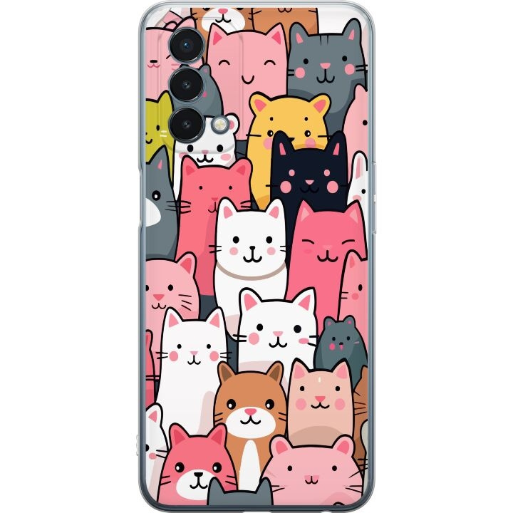 Mobile case for OnePlus Nord N200 5G with Cat pattern design in the group SMARTPHONE & TABLETS / Phone cases / OnePlus at TP E-commerce Nordic AB (A57400)