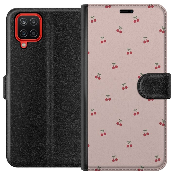 Wallet case for Samsung Galaxy A12 with Cherry design in the group SMARTPHONE & TABLETS / Phone cases / Samsung at TP E-commerce Nordic AB (A58587)