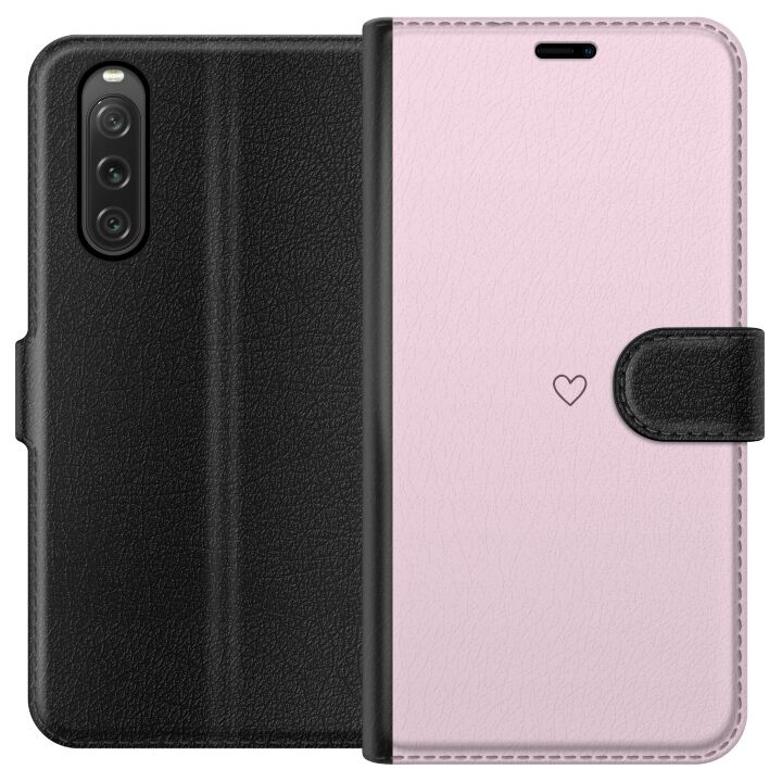 Wallet case for Sony Xperia 10 V with Heart design in the group SMARTPHONE & TABLETS / Phone cases / Sony at TP E-commerce Nordic AB (A61056)