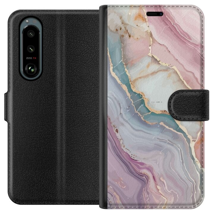 Wallet case for Sony Xperia 5 III with Marble design in the group SMARTPHONE & TABLETS / Phone cases / Sony at TP E-commerce Nordic AB (A61437)