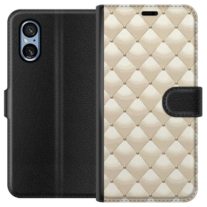 Wallet case for Sony Xperia 5 V with Gold shine design in the group SMARTPHONE & TABLETS / Phone cases / Sony at TP E-commerce Nordic AB (A61549)