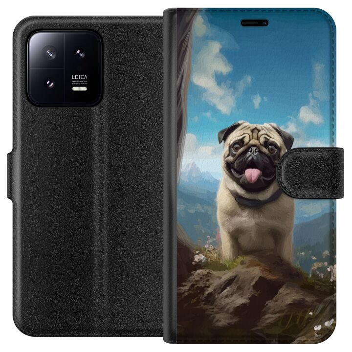 Wallet case for Xiaomi 13 with Happy Dog design in the group SMARTPHONE & TABLETS / Phone cases / Xiaomi at TP E-commerce Nordic AB (A64079)