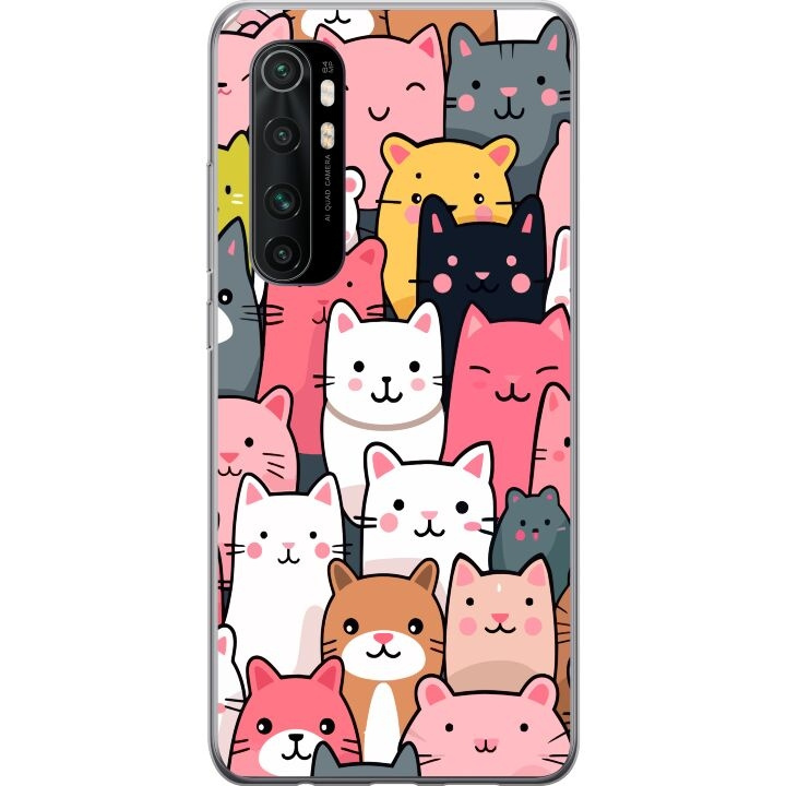 Mobile case for Xiaomi Mi Note 10 Lite with Cat pattern design in the group SMARTPHONE & TABLETS / Phone cases / Xiaomi at TP E-commerce Nordic AB (A65068)