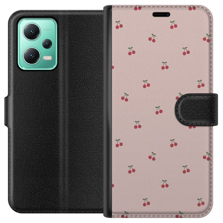 Wallet case for Xiaomi Redmi Note 12 with Cherry design in the group SMARTPHONE & TABLETS / Phone cases / Xiaomi at TP E-commerce Nordic AB (A66228)