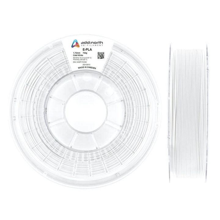 ADDNORTH E-PLA 1.75mm 750g Cold White in the group COMPUTERS & PERIPHERALS / Printers & Accessories / Printers / 3D printers & Accessories / Tillbehör at TP E-commerce Nordic AB (C00062)