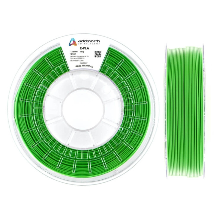 ADDNORTH E-PLA 1.75mm 750g Green in the group COMPUTERS & PERIPHERALS / Printers & Accessories / Printers / 3D printers & Accessories / Tillbehör at TP E-commerce Nordic AB (C00066)