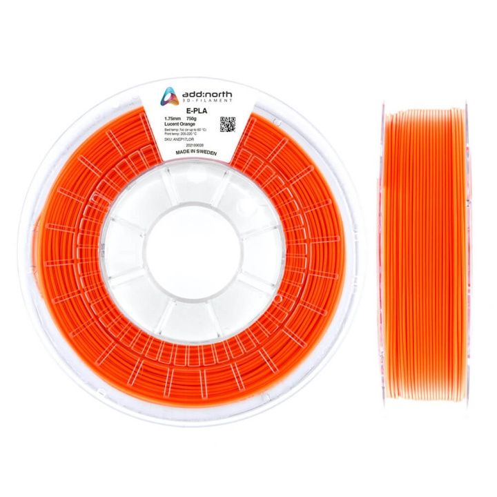 ADDNORTH E-PLA 1.75mm 750g Lucent Orange in the group COMPUTERS & PERIPHERALS / Printers & Accessories / Printers / 3D printers & Accessories / Tillbehör at TP E-commerce Nordic AB (C00096)