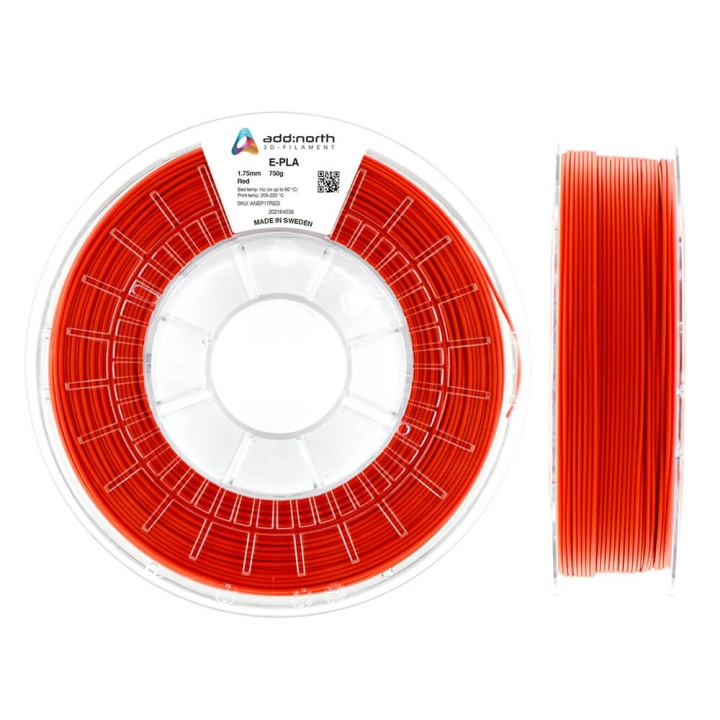 ADDNORTH E-PLA 1.75mm 750g Red in the group COMPUTERS & PERIPHERALS / Printers & Accessories / Printers / 3D printers & Accessories / Tillbehör at TP E-commerce Nordic AB (C00101)