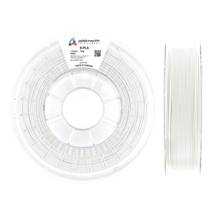 ADDNORTH E-PLA 1.75mm 750g White in the group COMPUTERS & PERIPHERALS / Printers & Accessories / Printers / 3D printers & Accessories / Tillbehör at TP E-commerce Nordic AB (C00103)