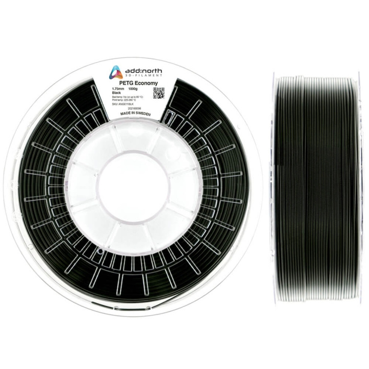 ADDNORTH PETG Economy 1.75mm 1000g Black in the group COMPUTERS & PERIPHERALS / Printers & Accessories / Printers / 3D printers & Accessories / Tillbehör at TP E-commerce Nordic AB (C00126)
