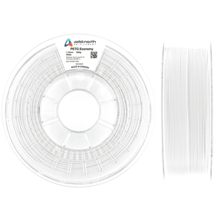ADDNORTH PETG Economy 1000g White in the group COMPUTERS & PERIPHERALS / Printers & Accessories / Printers / 3D printers & Accessories / Tillbehör at TP E-commerce Nordic AB (C00128)
