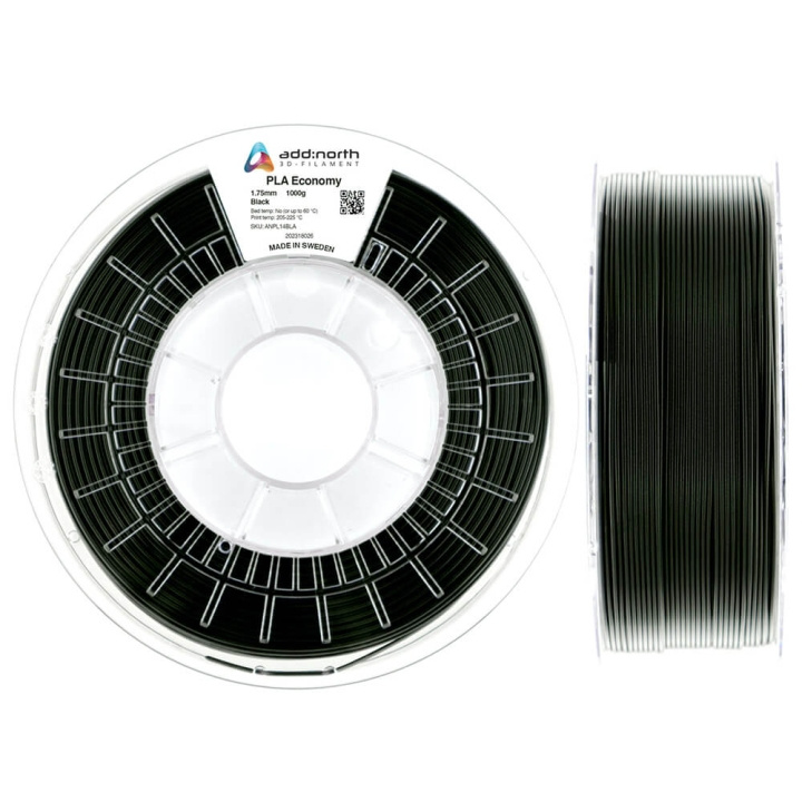 ADDNORTH PLA Economy 1.75mm 1000g Black in the group COMPUTERS & PERIPHERALS / Printers & Accessories / Printers / 3D printers & Accessories / Tillbehör at TP E-commerce Nordic AB (C00129)