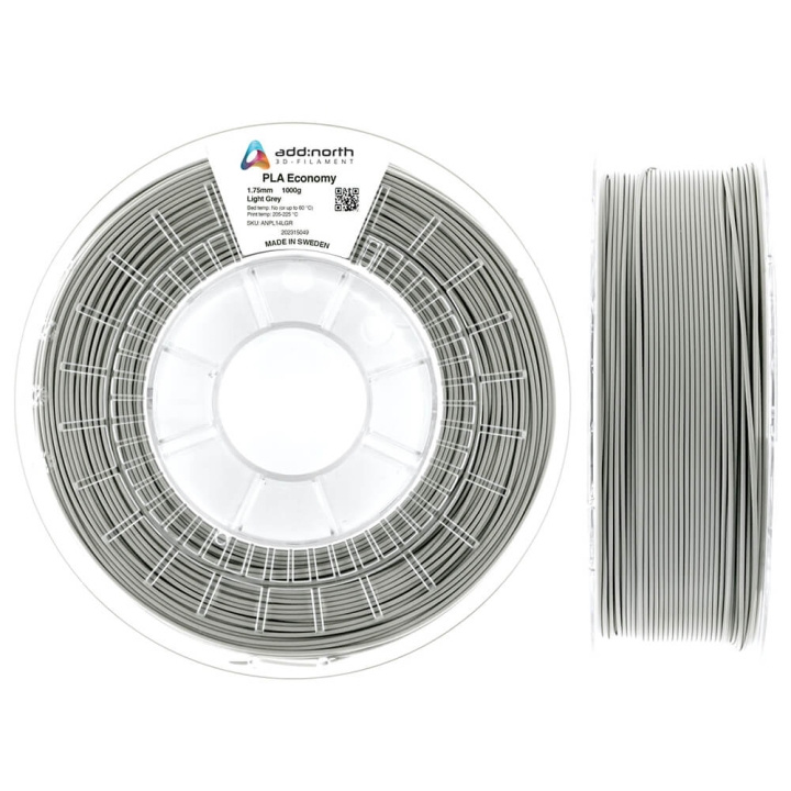 ADDNORTH PLA Economy 1.75mm 1000g Light Grey in the group COMPUTERS & PERIPHERALS / Printers & Accessories / Printers / 3D printers & Accessories / Tillbehör at TP E-commerce Nordic AB (C00130)