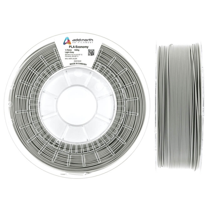 ADDNORTH PLA Economy 1000g Light Grey in the group COMPUTERS & PERIPHERALS / Printers & Accessories / Printers / 3D printers & Accessories / Tillbehör at TP E-commerce Nordic AB (C00130)