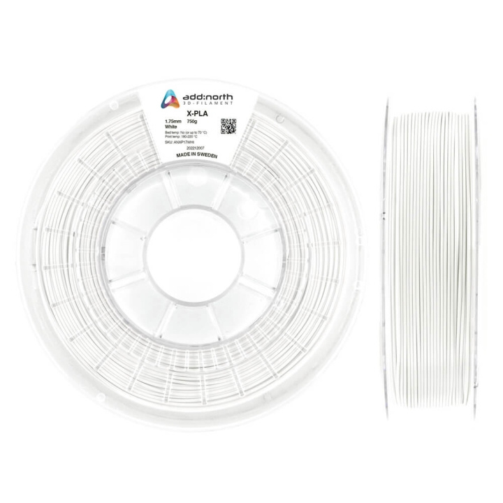 ADDNORTH X-PLA 1.75mm 750g White in the group COMPUTERS & PERIPHERALS / Printers & Accessories / Printers / 3D printers & Accessories / Tillbehör at TP E-commerce Nordic AB (C00146)