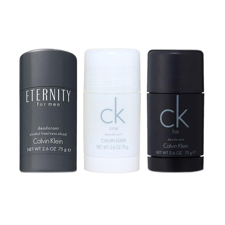 3-pack Calvin Klein Deostick Eternity + CK One + CK Be 75ml in the group BEAUTY & HEALTH / Fragrance & Perfume / Deodorants / Deodorant for women at TP E-commerce Nordic AB (C00271)
