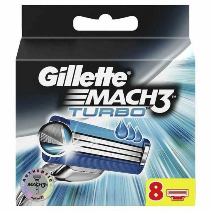 Gillette Mach3 Turbo 8-pack in the group BEAUTY & HEALTH / Hair & Styling / Shaving & Trimming / Razors & Accessories at TP E-commerce Nordic AB (C00471)