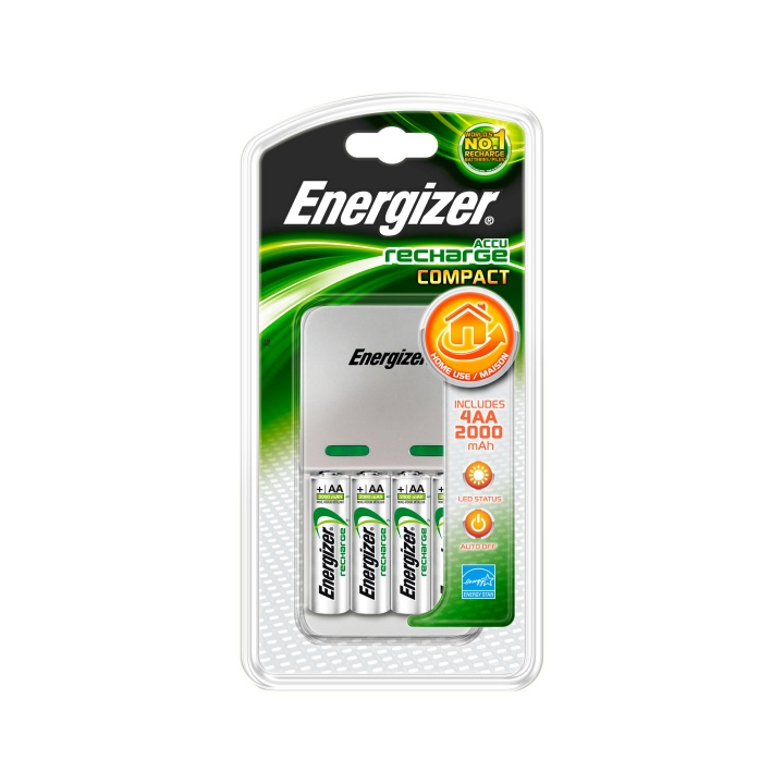 ENERGIZER Charger Compact 2000 4x AA 2000mAh in the group HOME ELECTRONICS / Batteries & Chargers / Battery charger at TP E-commerce Nordic AB (C00504)