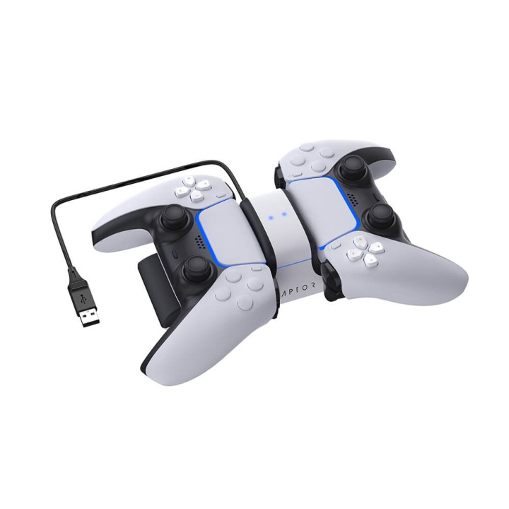 RAPTOR Charger for Controller Dual PS5 in the group HOME ELECTRONICS / Game consoles & Accessories / Sony PlayStation 5 / Accessories at TP E-commerce Nordic AB (C00838)