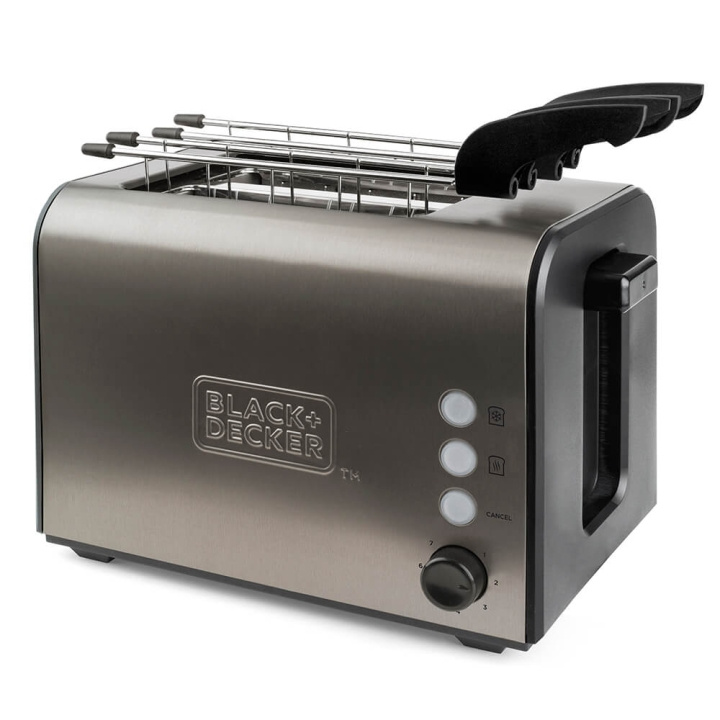 BLACK+DECKER Toaster 2-Slice, Extra Grills, Brushed Steel in the group HOME, HOUSEHOLD & GARDEN / Household appliances / Toasters & Bread grills / Toasters at TP E-commerce Nordic AB (C01503)