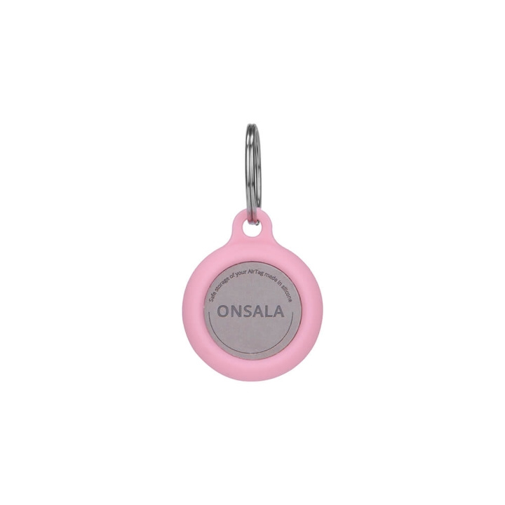 Onsala Airtag Holder Silicone Pink with Keyring in the group SMARTPHONE & TABLETS / Other accessories / Other at TP E-commerce Nordic AB (C01544)
