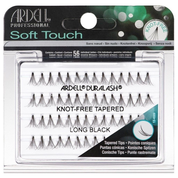Ardell Soft Touch Individual Knot-Free Tapered Long Black in the group BEAUTY & HEALTH / Makeup / Eyes & Eyebrows / False eyelashes at TP E-commerce Nordic AB (C01970)