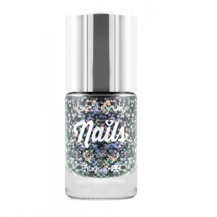 Beauty UK Glitter Nail Polish - Midnight Sky Black in the group BEAUTY & HEALTH / Manicure / Pedicure / Nail polish at TP E-commerce Nordic AB (C02004)